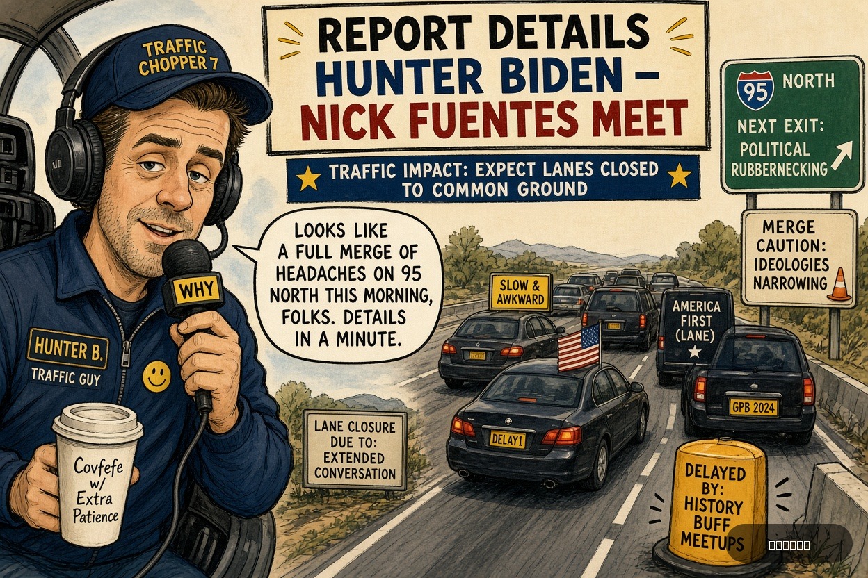 Motorcade Mike on Hunter Biden — "Report Details Hunter Biden – Nick Fuentes Meet" · AI parody, fiction for entertainment