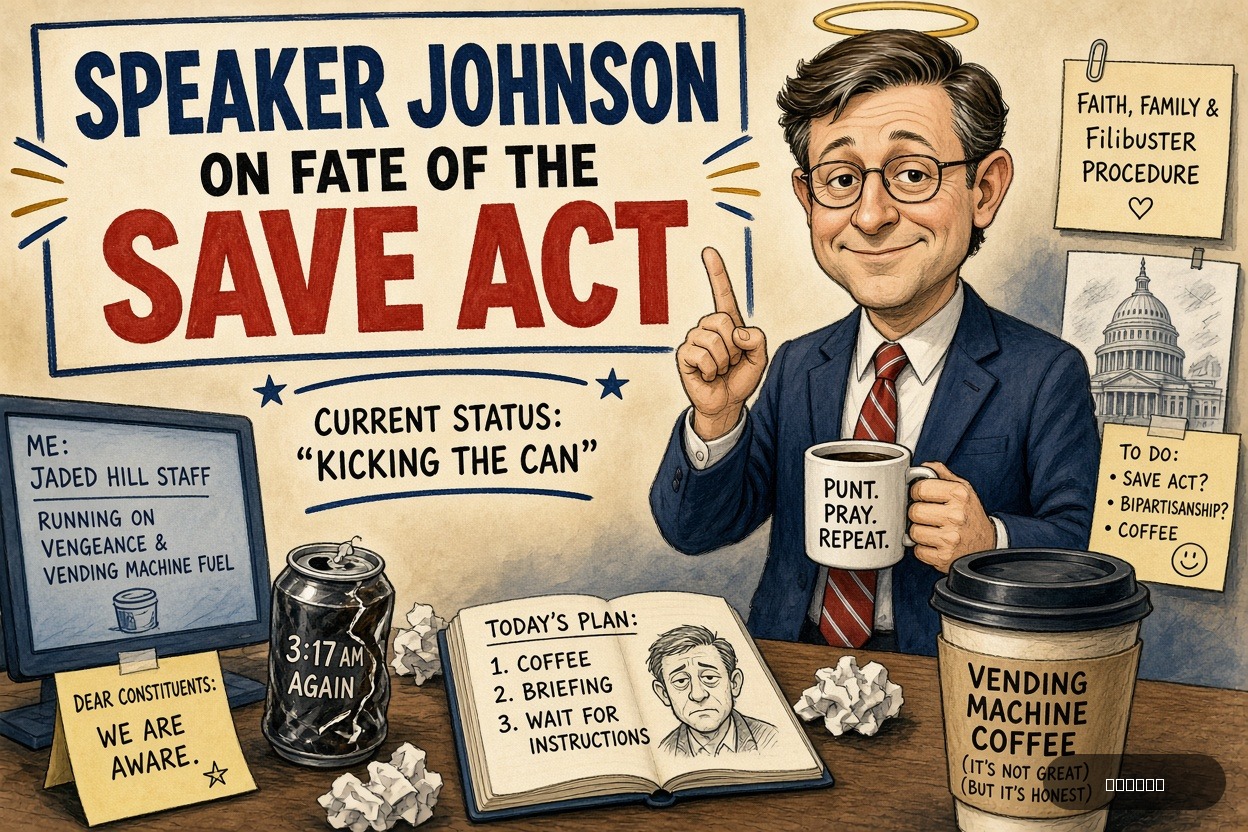 Capitol Carl on Mike Johnson — "Speaker Johnson On Fate Of The SAVE Act" · AI parody, fiction for entertainment