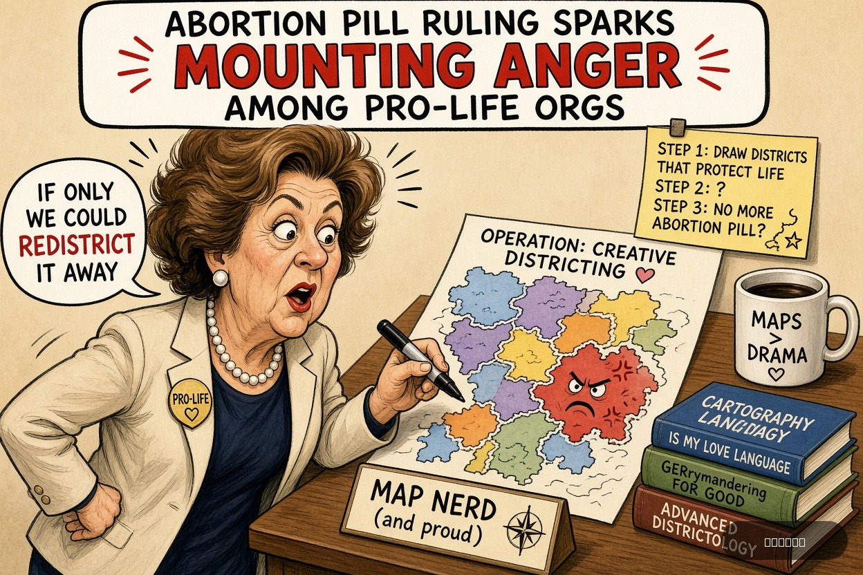 Gerry Mander on Marjorie Dannenfelser — "Abortion Pill Ruling Sparks Mounting Anger Among Pro-Life Orgs" · AI parody, fiction for entertainment