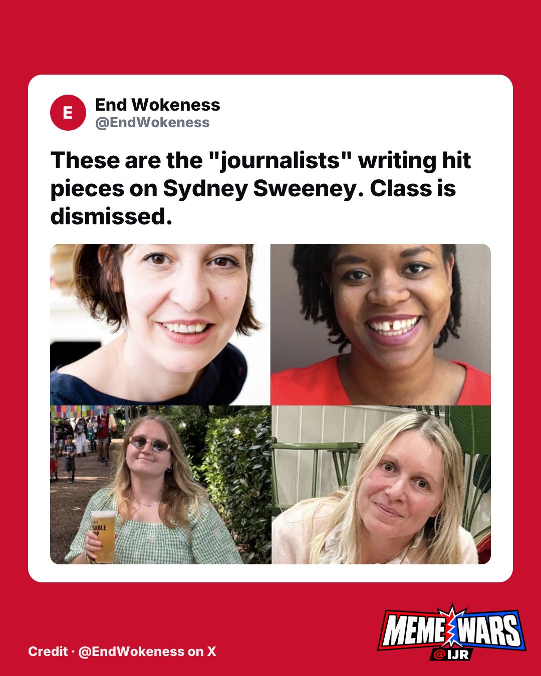 EndWokeness meme targets journalists over Sydney Sweeney coverage