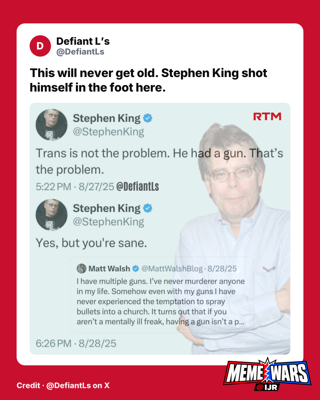 Stephen King comment fuels meme shared by conservative accounts