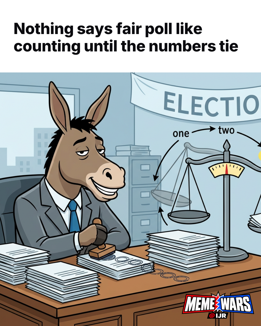 Nothing says fair poll like counting until the numbers tie