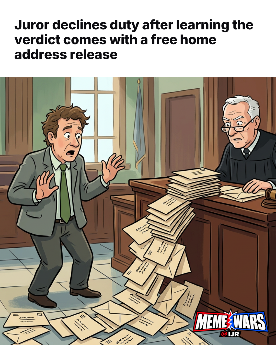 Meme trending on right claims juror skips duty over address release