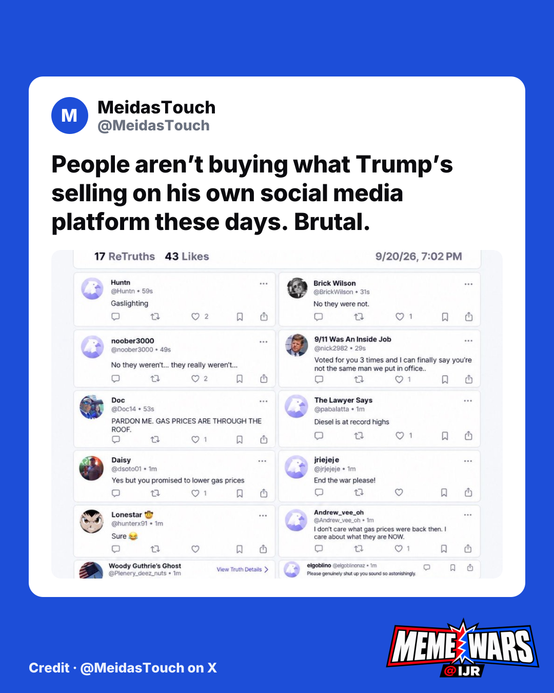 Meme about Trump’s social media platform trends among left users