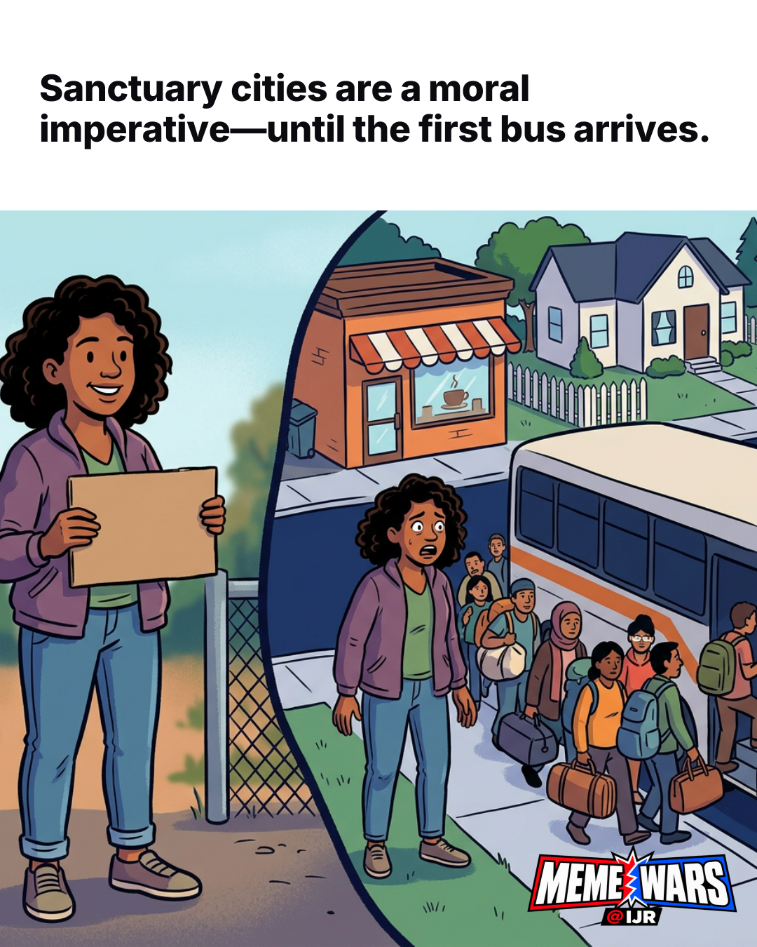 Sanctuary cities are a moral imperative—until the first bus arrives.