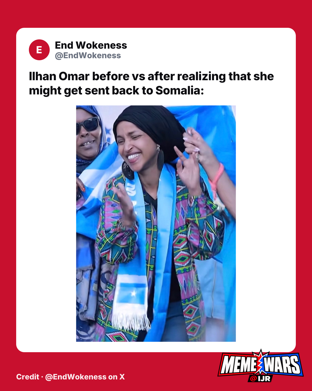 Right-wing meme shows Ilhan Omar before and after Somalia remark